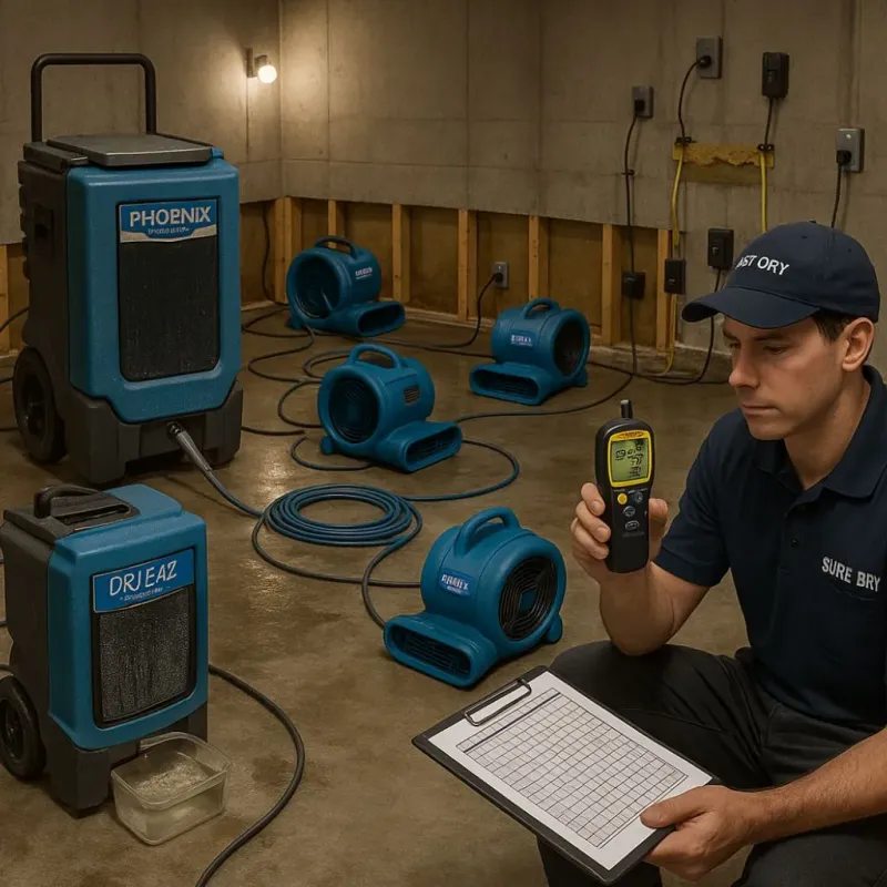 Structural Drying and Dehumidification process in Mountain View, CA